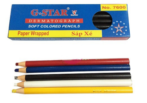 HỘP 12 CÂY SÁP XÉ / CHÌ XÉ GSTAR 7600 (VIẾT LÊN VẢI, KIẾNG, GỐM, DA...)