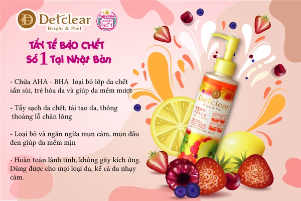 Gel Tẩy Tế Bào Chết Detclear Bright & Peel (Hương Trái cây) 180ml