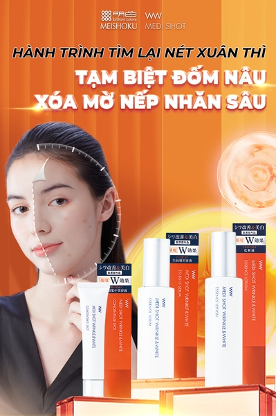 Serum dưỡng trắng và giảm nếp nhăn toàn diện Medi Shot Wrinkle & White Essence Serum 70ml