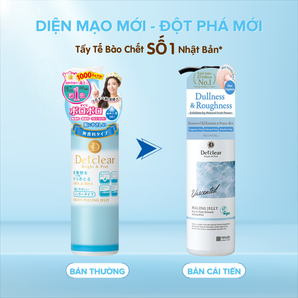 NEW Packaging Tẩy Tế Bào Chết Da Mặt MEISHOKU Detclear AHA BHA (Không Mùi) 180ml