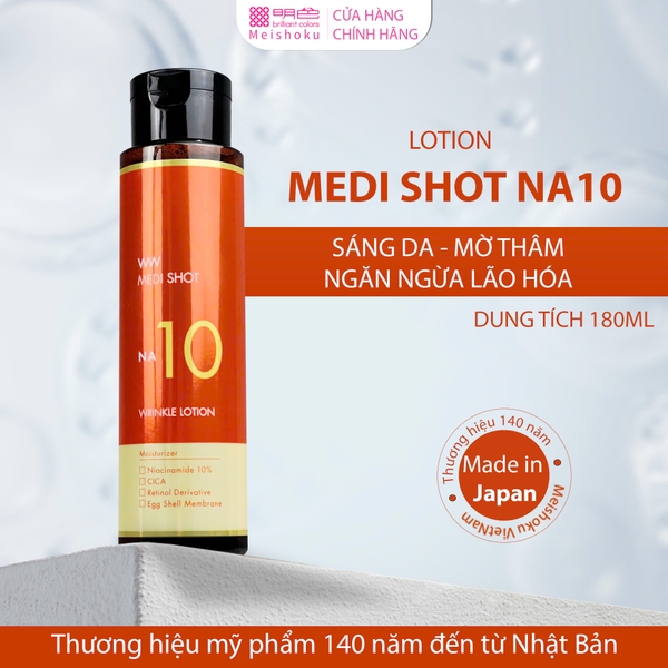 Nước Hoa Hồng Dưỡng Sáng Làm Mịn Da Niacinamide 10% Lotion NA10 MEISHOKU 180ML
