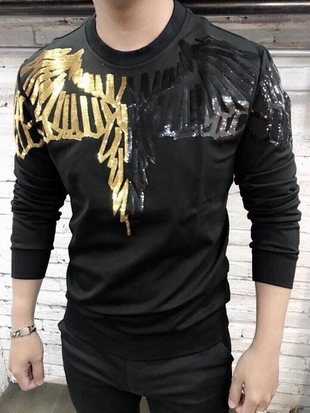 Áo thun tay dài cánh chim đính cườm AT8707 (Cặp đôi Nam- Nữ)