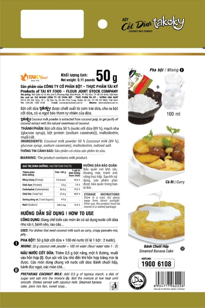 Bột Cốt Dừa TAKOKY gói Đỏ Tài Ký - Gói 50gr