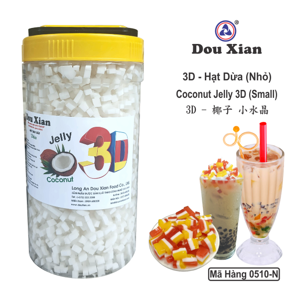 0510N - Thạch 3D Jelly Rau câu Hương DỪA Nhỏ Douxian - Hủ 2.5kg
