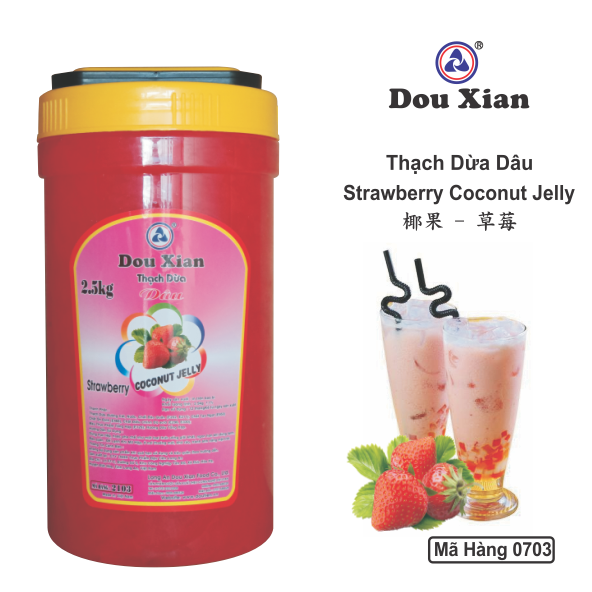 0703 - Thạch DỪA Hương Dâu Douxian - Hủ 2.5kg