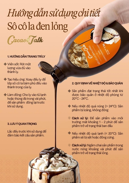 Socola ĐEN LỎNG Cacao Talk - Chai 1kg