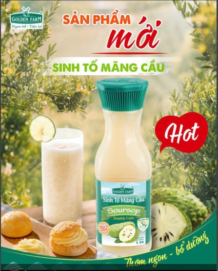 Sinh tố MÃNG CẦU Golden Farm - Chai 1 lít