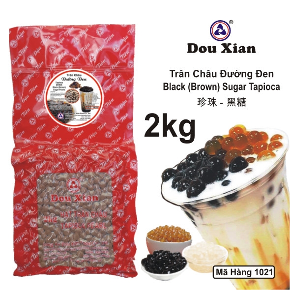 1021 - Trân Châu ĐƯỜNG ĐEN DouXian Hạt Nhỏ Size 2.2 - Gói 2kg