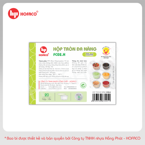 Hộp Tròn Đa Năng 35ml Hofaco - Lốc 20c (FC01.H)