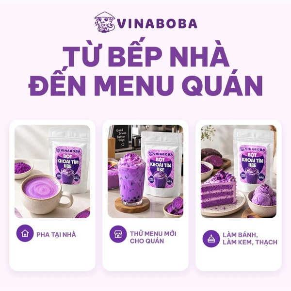 Bột Khoai Tím UBE VINABOBA - Gói 80gr