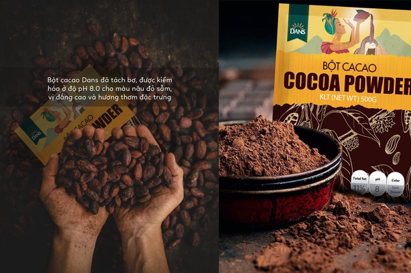 Bột Cacao ĐẮNG DANS - Gói 500gr (30 gói giảm 3k/1 gói)