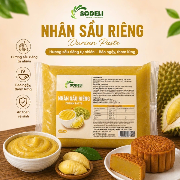 SODELI - Nhân Sầu Riêng - Gói 1kg