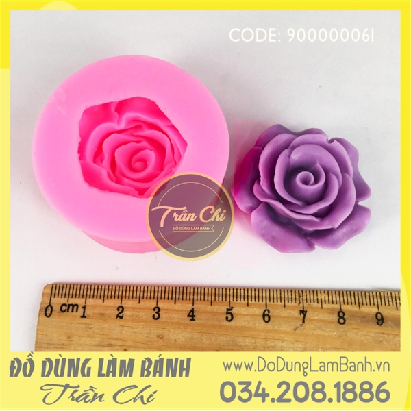 Khuôn silicone hoa HỒNG cánh mỏng NHỎ (SF0061)