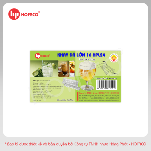 Khay Đá Nhựa Lớn 16 Viên Hofaco (HPL24)
