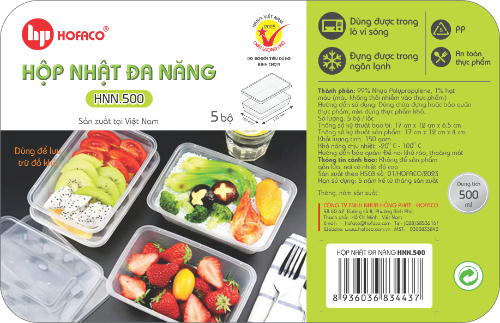 Hộp Nhật Đa Năng 500ml Hofaco - Lốc 5c (HNT.500)
