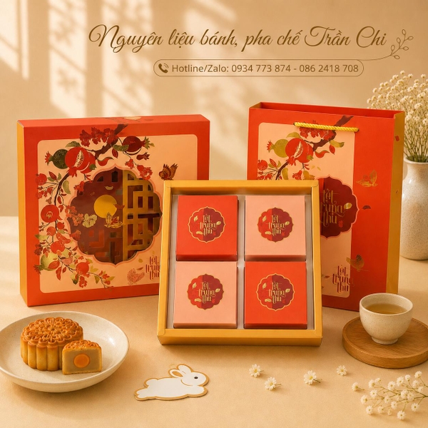 Hộp trung thu 4B (150-250gr) LỰU ĐỎ 2026 - Lốc 10 bộ (SP26403)