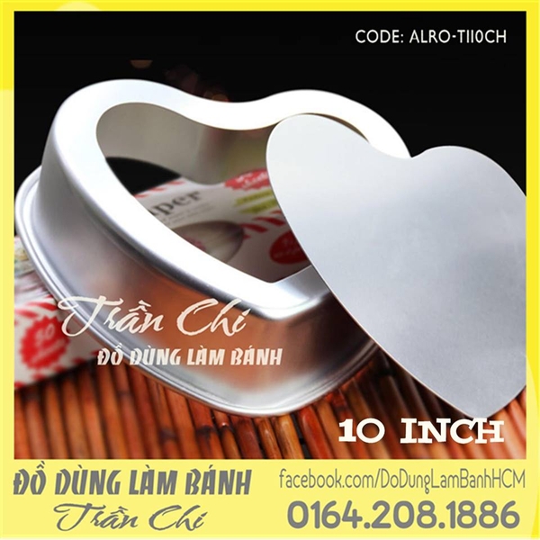 Khuôn tim đế rời 10 inch