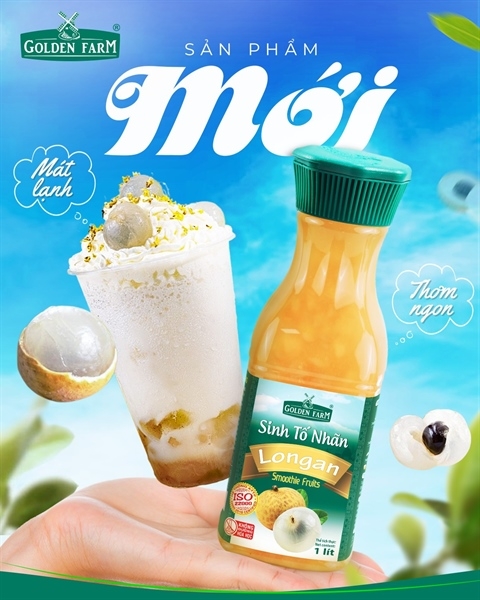 Sinh tố NHÃN Golden Farm - Chai 1 lít