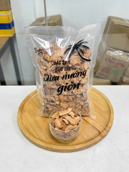 Mứt Dừa Nướng Giòn BenTreCocoas (Gói Trắng) - Gói 500gr