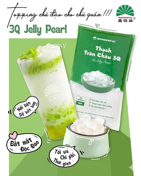 Thạch 3Q WONDERFUL Trắng - Gói 2kg