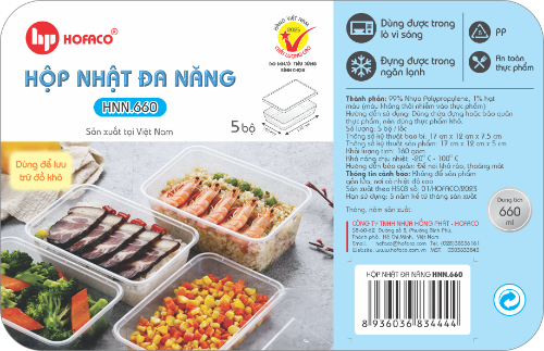 Hộp Nhật Đa Năng 660ml Hofaco - Lốc 5c (HNT.660)