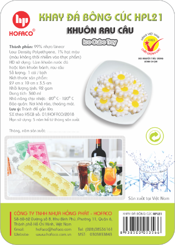Khay Đá Nhựa Bông Cúc 10c Hofaco (HPL21)