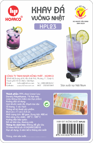 Khay Đá Nhựa Vuông Nhật 16 viên Hofaco (HPL23)