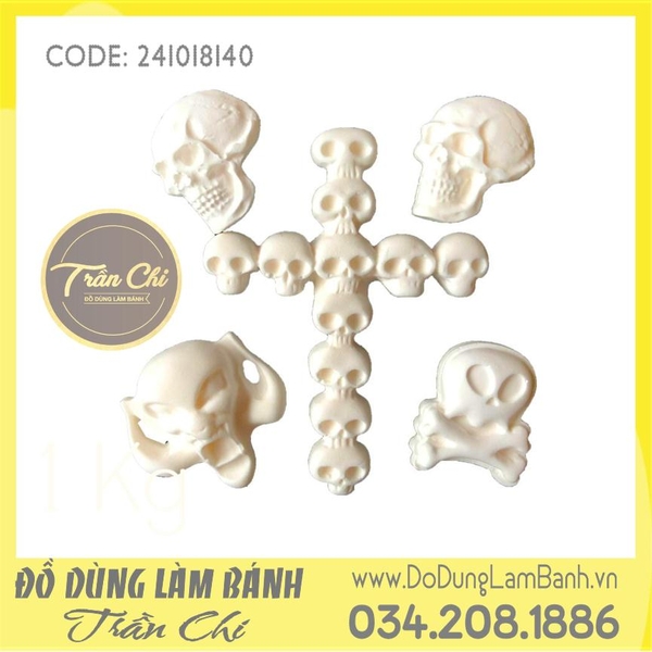Khuôn silicone Đầu lâu 4c và Thánh Giá - Xám (BEST)