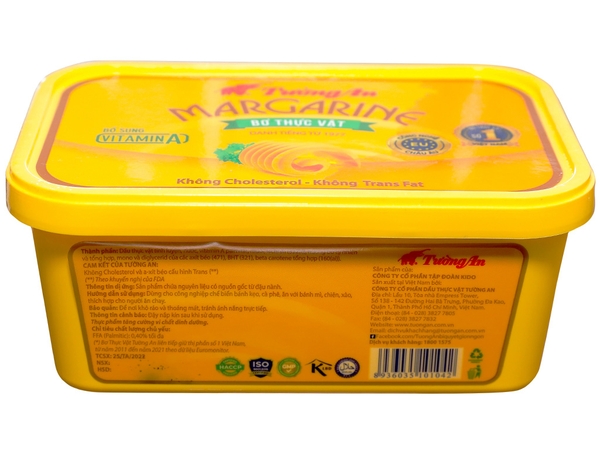 Bơ Thực Vật Margarine vị NGUYÊN BẢN Tường An - Hộp 800gr