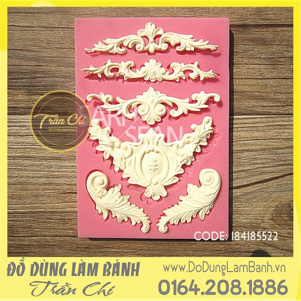 Khuôn silicone viền hoa văn dài 6c