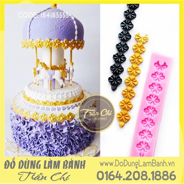 Khuôn silicone viền hoa thị lớn