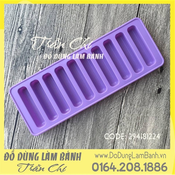 Khuôn silicone vỉ Thanh que đứng 10c