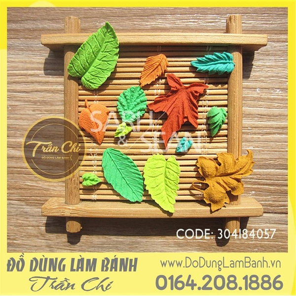 Khuôn silicone LÁ thập cẩm NHÍ vỉ CHỮ NHẬT (L0048)