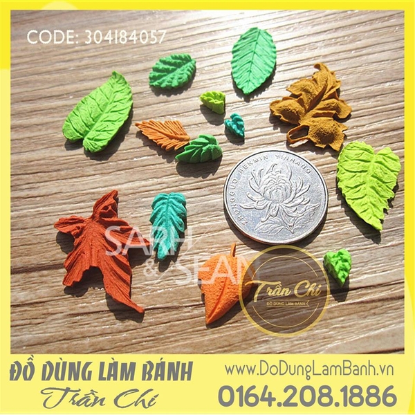 Khuôn silicone LÁ thập cẩm NHÍ vỉ CHỮ NHẬT (L0048)