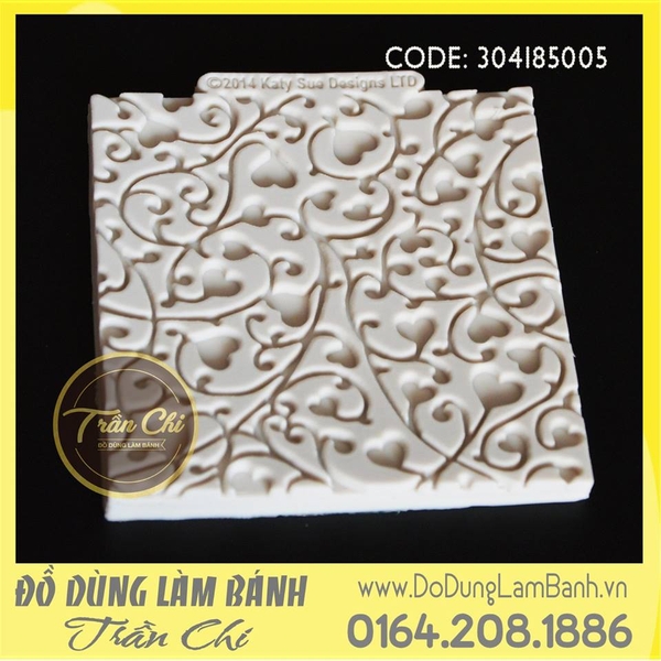 Khuôn silicone Vân xoắn tim - Xám