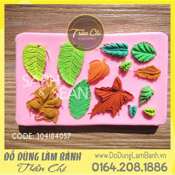 Khuôn silicone LÁ thập cẩm NHÍ vỉ CHỮ NHẬT (L0048)