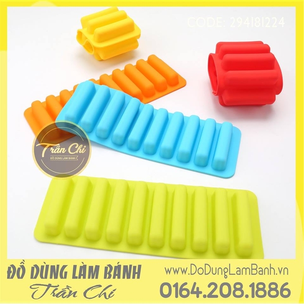 Khuôn silicone vỉ Thanh que đứng 10c