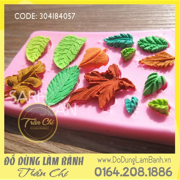 Khuôn silicone LÁ thập cẩm NHÍ vỉ CHỮ NHẬT (L0048)