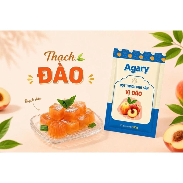 Bột Thạch Pha Sẵn AGARY vị ĐÀO - Gói 150gr