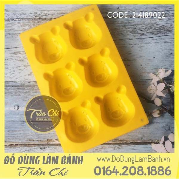 Khuôn silicone gấu Pooh 6c - Chữ nhật