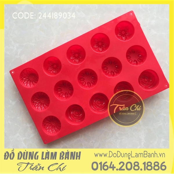 Khuôn silicone vỉ hoa 4 loại 15c trung