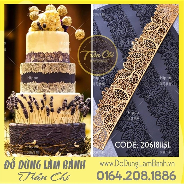 Khuôn silicone lace hoa 5 cánh 3c