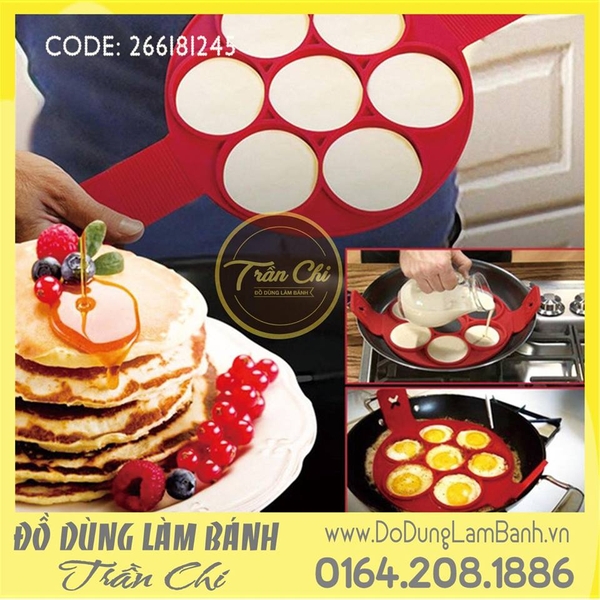 Khuôn silicone PANCAKE 7 lổ tròn