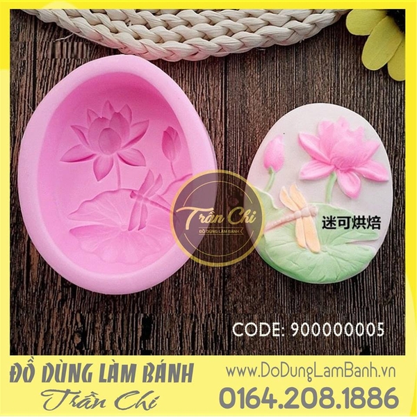 Khuôn silicone Cành hoa Sen OVAL (F07499)