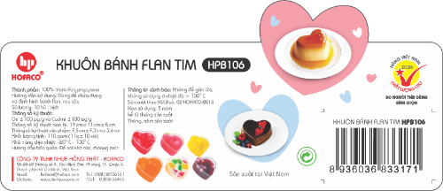 Khuôn Bánh FLAN TIM Hofaco - Lốc 10c (HPB106)