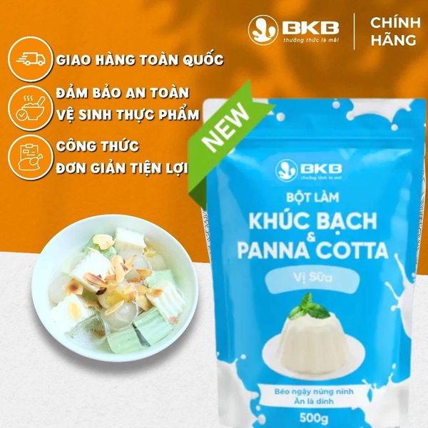 Bột làm Khúc Bạch, Panna Cotta Vị SỮA BKB - Gói 500gr