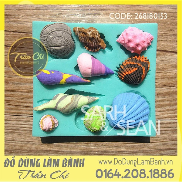 SA0408 - Khuôn silicone Sò ốc biển VUÔNG (2/10)