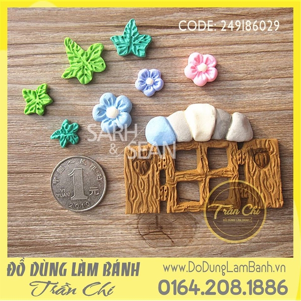 Khuôn silicone Khung cửa và hoa lá