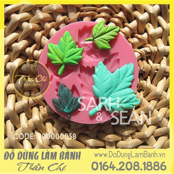 Khuôn silicone LÁ PHONG 4 size VỈ TRÒN (L0009)