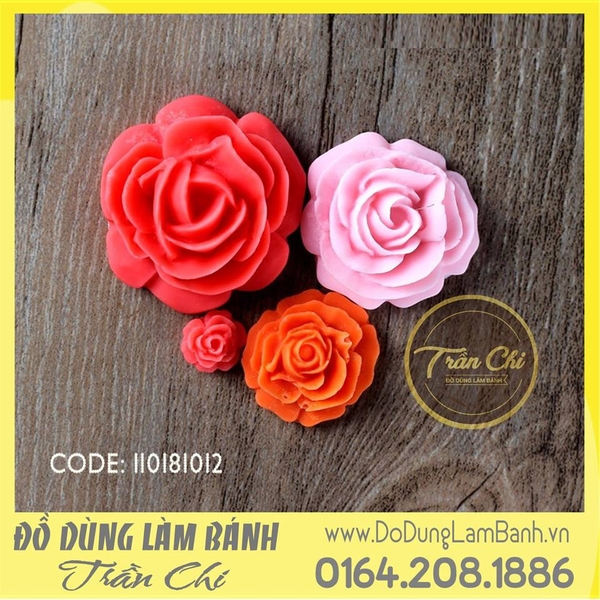 Khuôn silicone Hồng cánh mỏng 4 size nhỏ